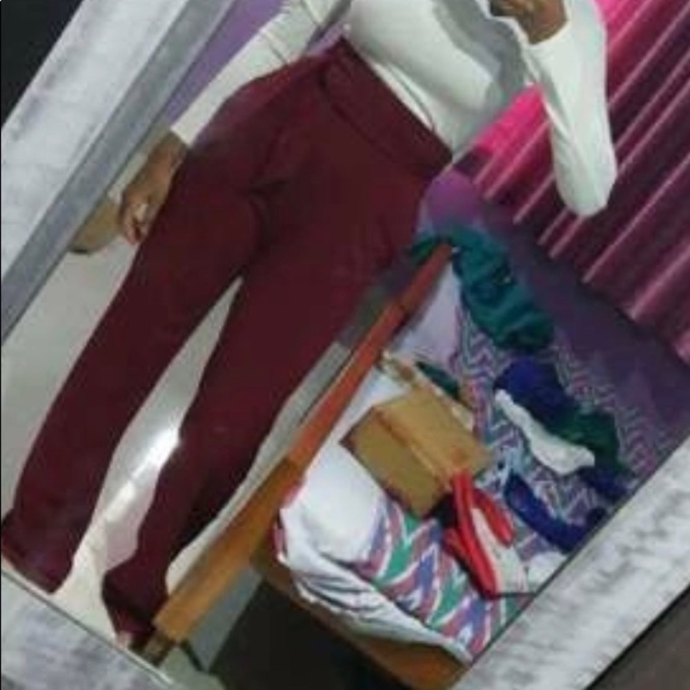 Burgundy Wide Leg Pants!